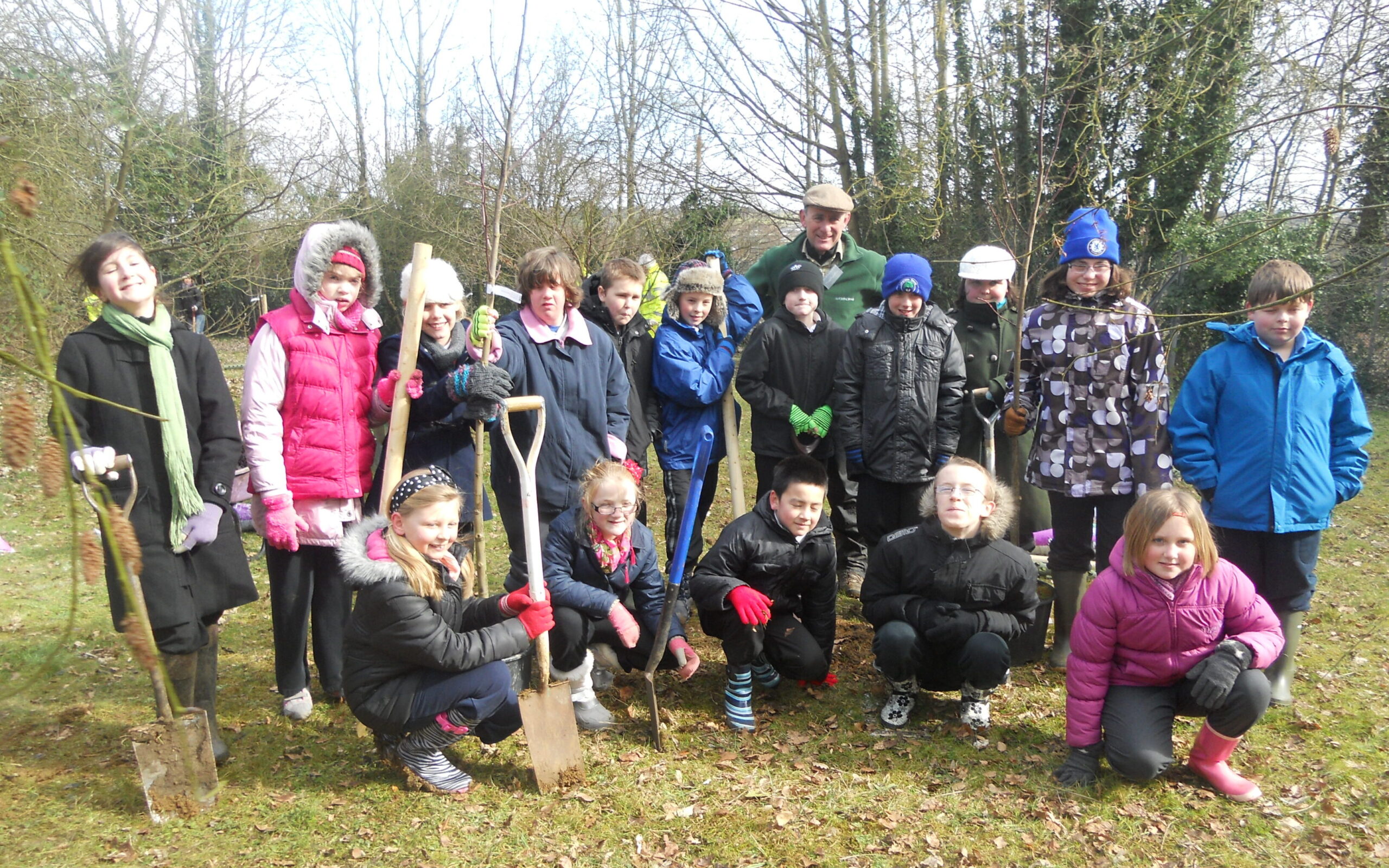 School children plant trees at Horton General Hospital