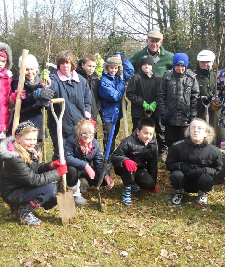 School children plant trees at Horton Hospital