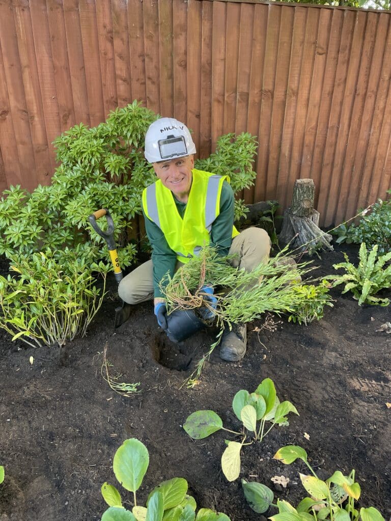 Nick White on site at the Joshua Tree during DIY SOS. All rights reserved.