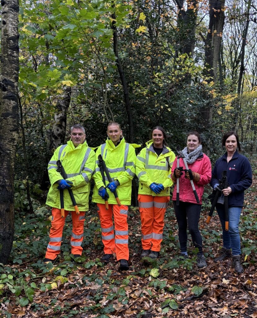 Staff from Multipave, WJ Group in Bluebell Woods, Liverpool